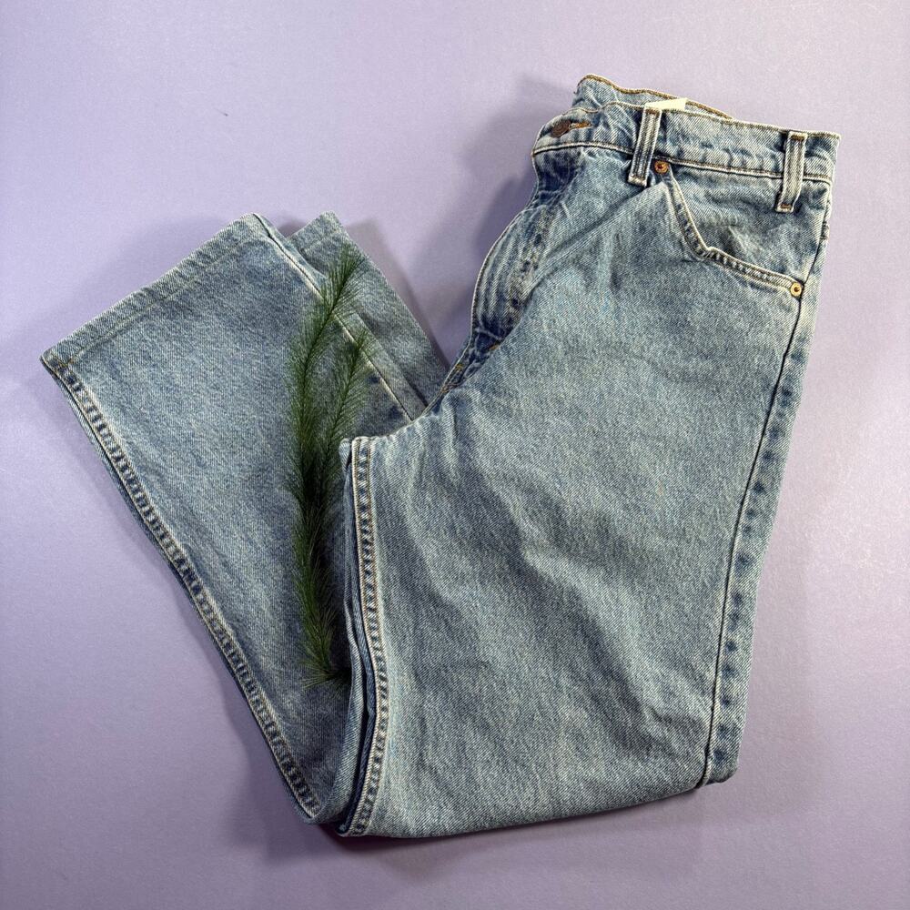 Vtg 1994 Levi's 505 Orange Tab Red Batwing Straight Leg Size 36x30 USA Two Horse